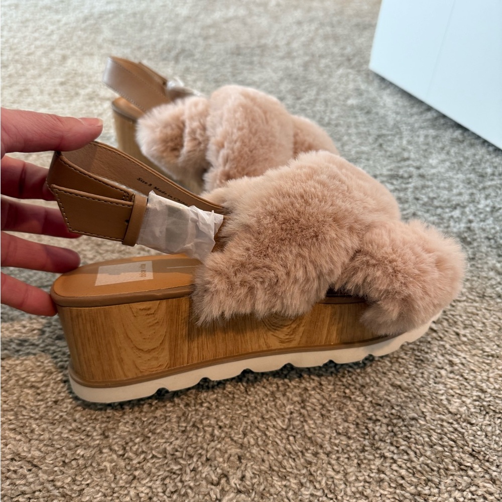 Dolce Vita Tan Cream Wedge Shoes Plush Comfort